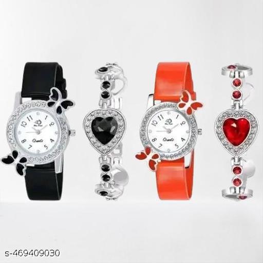 Fancy Women Analog Watches Combo With Braslate