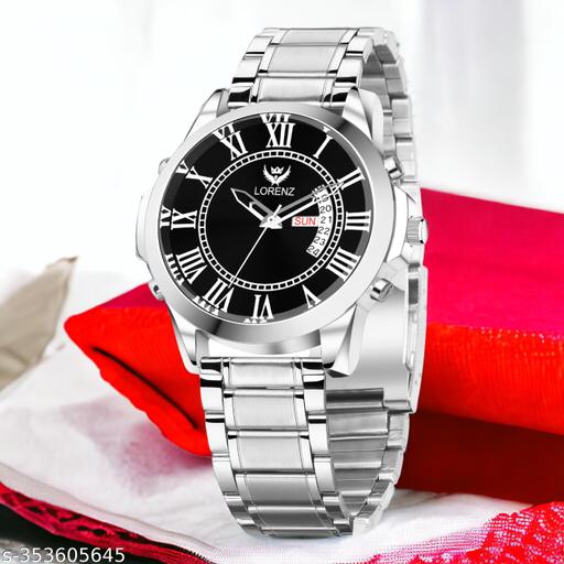 Lorenz Day & Date Edition Black Dial Analog Watch for Men | Watch for Boys- MK-4035R