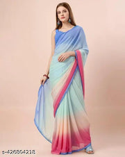 Trendy attractive latest design multi colour saree
