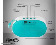 Portable Bluetooth Speaker – Mini Wireless Speaker with Rich Bass, Built-in Mic, and Carry Strap (Teal/White)