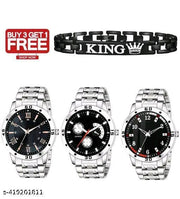Men's stylish watches Combo-Pek of 3 Watch+King Breslet Free