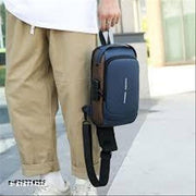 Stylish Sling Bag for Men with USB Charging Port | Waterproof Crossbody Shoulder Bag for Travel, Office & Daily Use
