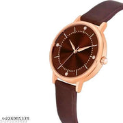 JMH ENTERPRISE Branded Best Quality Ethnic Embossed Designer Shine Round Dial With Slim Fit Alluring Leather Belt Women Analog Watch For Girls