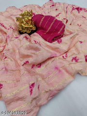 Dreamy Pink shibori saree for women