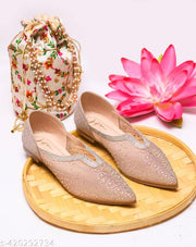 JM LOOKS Women's Bellies & Ballerinas | Pointed Toe Rhinestone | Stylish & Attractive Comfort for Women & Girls