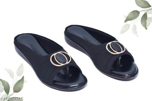 New Shamama women flat sandal and  girl fashionable stylish flip flops black