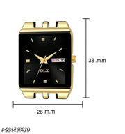 foreigner Analog Watch For Men| Golden Color Watch| Perfect Gift Option | With Stainless Steel Strap | Round Dial | Elegant Look| High-Quality & Water Resistant