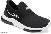 Stylish Boys and Girls Textured Canvas Black Casual Shoes