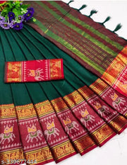 Pure Narayanpet Hand woven Merserised Cotton saree with rich border