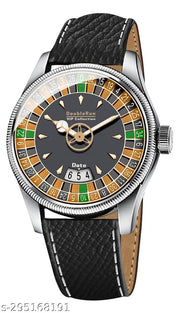 3D New Design Date Display Leather Strap Analog