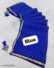 Georgette lehriya  60gms saree with lace and blouse