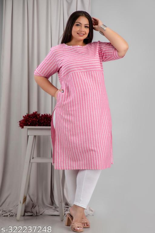 Rooplaxmi Creation Woman Pure Cotton Stright Kurti| Pink Yoke Lining Cotton Kurti |Casual Wear kurti | 42" Length Kurti | Long Kurti |Kurti For Girls | Plus Size Kurti