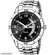 Day & Date Function Watch With Black Dial & Alloy Chain Analog Watch - For Men