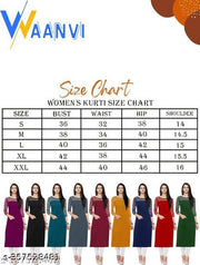 Casual American Crepe And Net Round-Neck 3/4 Length Sleeve  Red Kurti (42"Inches)