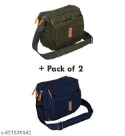 Men & Womens Cross Body Travel Sling Bag || Nylon Sling Bag || Cross Body Utility || Travel Bag || Office Business Messenger Bag || One Side Shoulder Bag for Men and Women Unisex || (Pack Of 2)