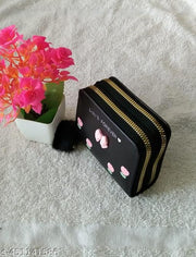 Small Double Chain Wallets with Credit Card Holder for Women and girls, Front Designs may very