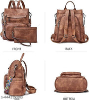 Bohobuzz Backpack Purse for Women Convertible Travel Vintage PU Leather Bag(Backpack,bag,backpack for women women bag fashion,stylish)