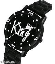 BEST QUALITY BEST PRICE Classy Analogue Black Dial Tranding Pu Belt Watches For Men Boys