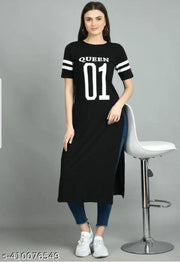 01 PRINTED KURTI BLACK