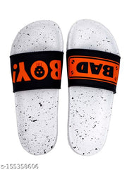 Men's Orange Synthetic Leather Daily Casual Slider