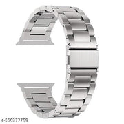 Gadget_Garden Watch Strap Slide 42mm 44mm 45mm 46mm 49mm Stainless Steel Metal compatible with Sliding smart watches  Smartwatch Belt Luxury Band Metallic Silver