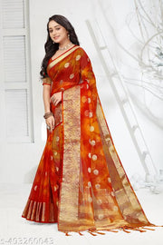 NEW FANCY ORGANZA SAREE  MULTY COLOUR SAREE