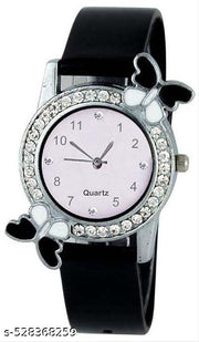Black Rubber Women Analog Watch with Free LED Watch