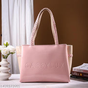 Carrylux Glossy Shiny Patent Tote Bag With 3 Compartments