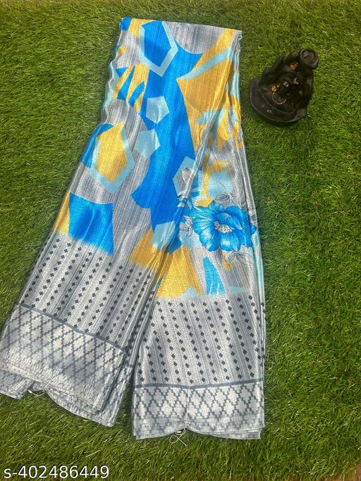 Crepe cotton printed saree with blouse