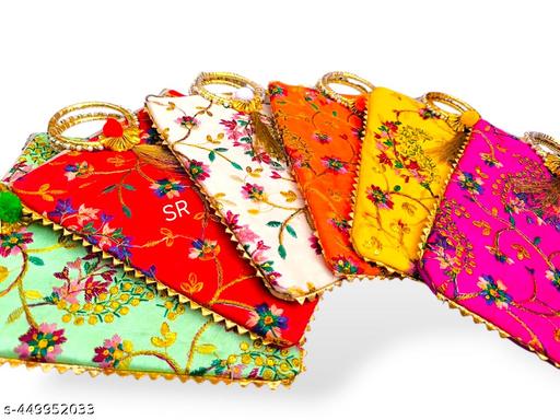 Trendy Multicolor Embroidered Women Potli Bags (Pack of 6)