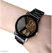 Hrv Black Couple dial Stylish Attractive Girls Watch
