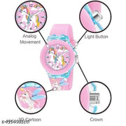 3D Printed Cartoon Printed Glowing LED Light Kids (Age:3-10 Years) Gift Analog Watch - For Boys & Girl