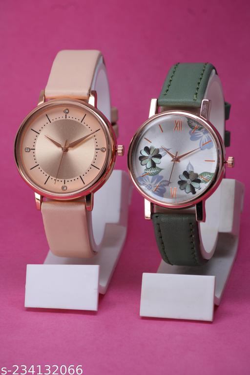 New Ethnic Flower Designer Leather Belt Analog Watches for Women Watches for Girls