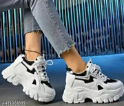Stylish BLack Casual Sneakers Shoes For Girls