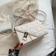 ESA BAG, Women's handbag, Quilted handbag, PU leather sling bag, Brown shoulder bag, Crossbody handbag, Ladies fashion bag, Top handle handbag, Designer handbag, Everyday purse, Stylish women's bag.