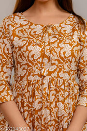 Trendy Rayon Floral Printed Anarkali Kurti/Kurta