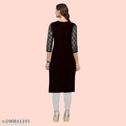 Polyster/Crepe fabric-Women's Stitched 3/4 Sleeve Kurta For Daily Use