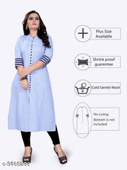 Women's Solid Cotton Plus Size Kurti