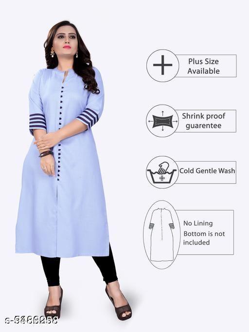 Women's Solid Cotton Plus Size Kurti