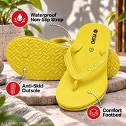YUKI Unisex Yellow Stylish Rubber Flip Flops | YUKI slippers | Unisex flip flops | Hawai chappal | Ultra-light Flip Flops| Non-slip Slippers | Rubber footwear | Waterproof Slippers | Comfortable Slipper for Men & Women