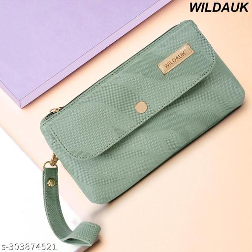 WILDAUK  Casual, Formal, Party Light Green Clutch