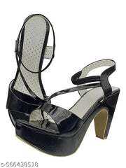 Colorful Women Heel Black Sandal C1