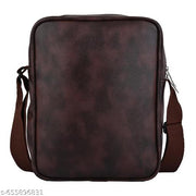 Stylish PU Leather Sling Cross Body Travel Office Business Messenger One Side Shoulder Bag for Men Women
