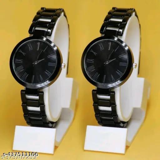 Fancy Designer Metal Belt Analog Watches combo with Cosmic Diamond Bracelet for Women