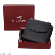 Wildauk  Women Black Artificial Leather Wallet  (5 Card Slots)