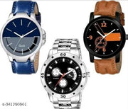 Stylish Men Glamour Brown Leather Analog Latest Watches gifted Man combo set