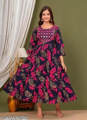 blue gown print