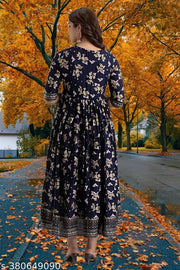 Letest Women Rayon printed Anarkali Kurti