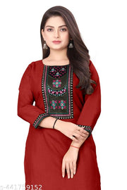 Desigener Kurti New Collection Cotton Blend Stylish New Trendy Embroidered Pattern Casual Kurta for Girls & Women