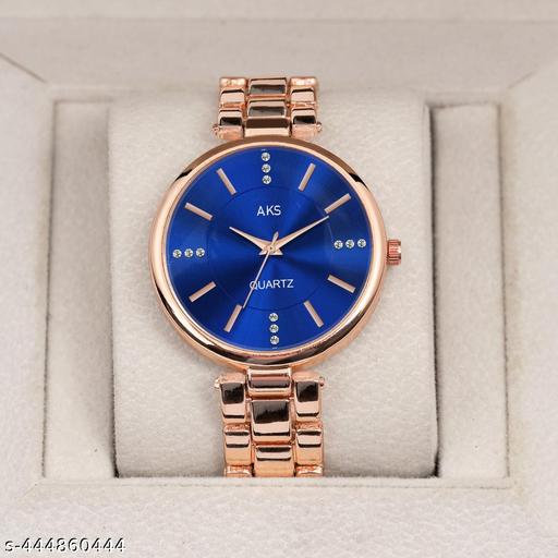DRS Blue Dial Rose Belt Grils and Women Analog Watch
